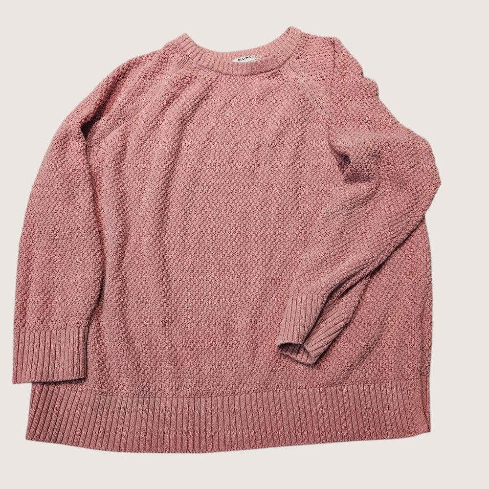 Pink Cotton Blend Sweater szL